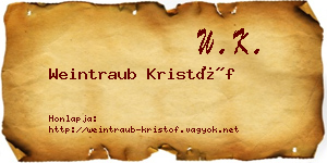 Weintraub Kristóf névjegykártya